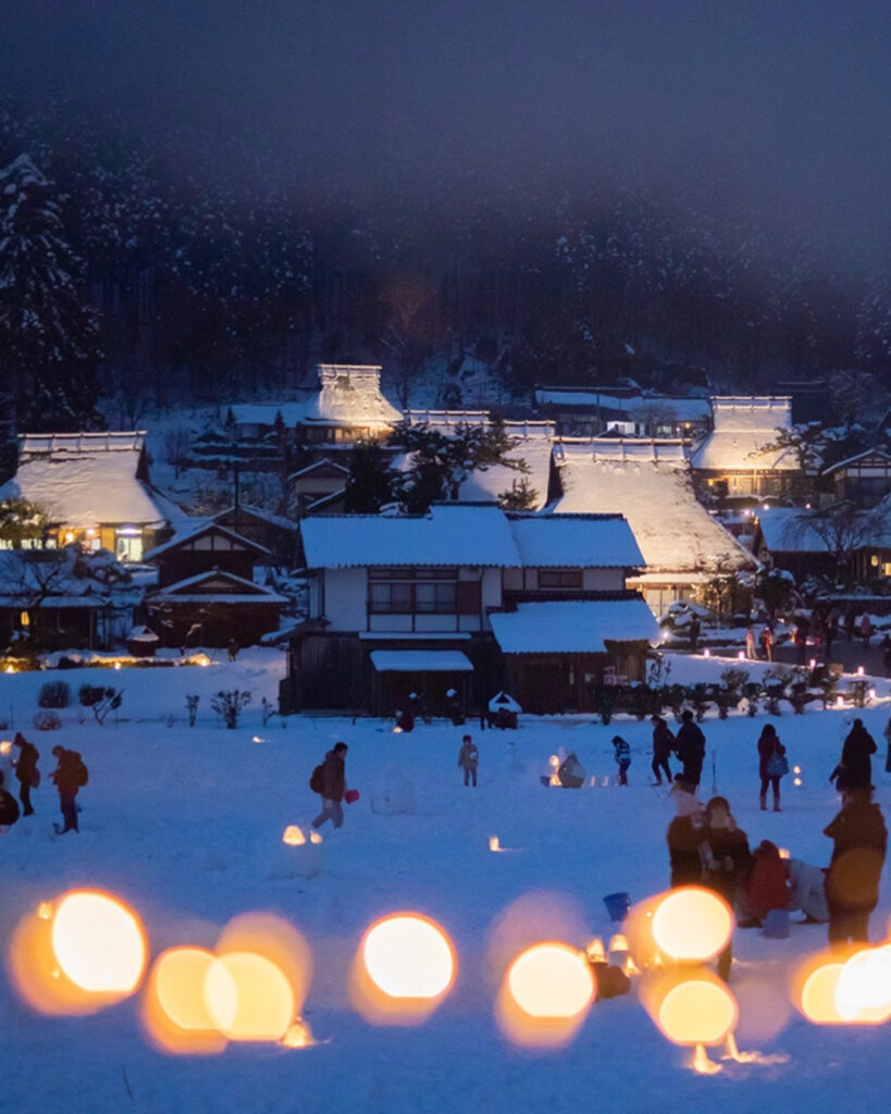 美山　雪灯篭　全景